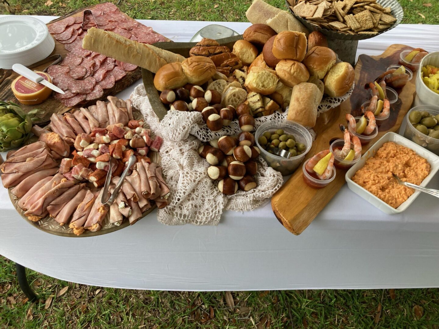 different food items placed on a table